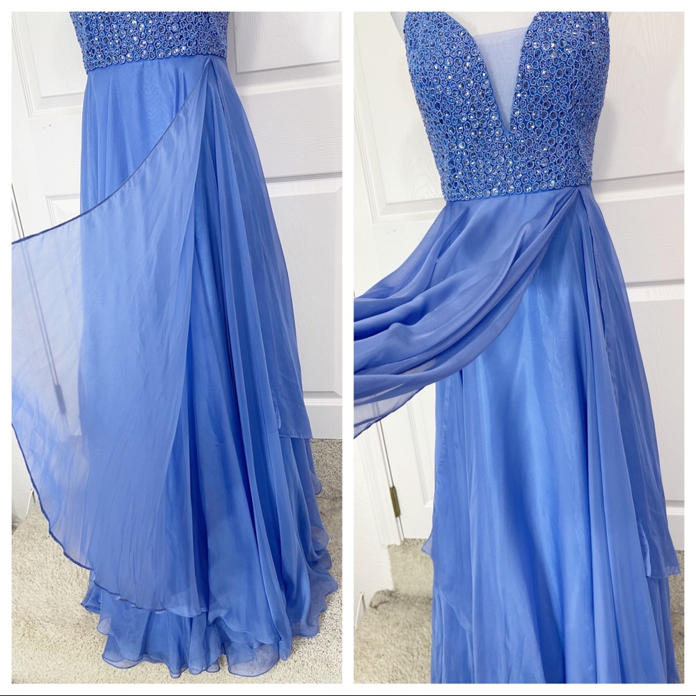 Sherri Hill sequin blue gown - Picture 4 of 9